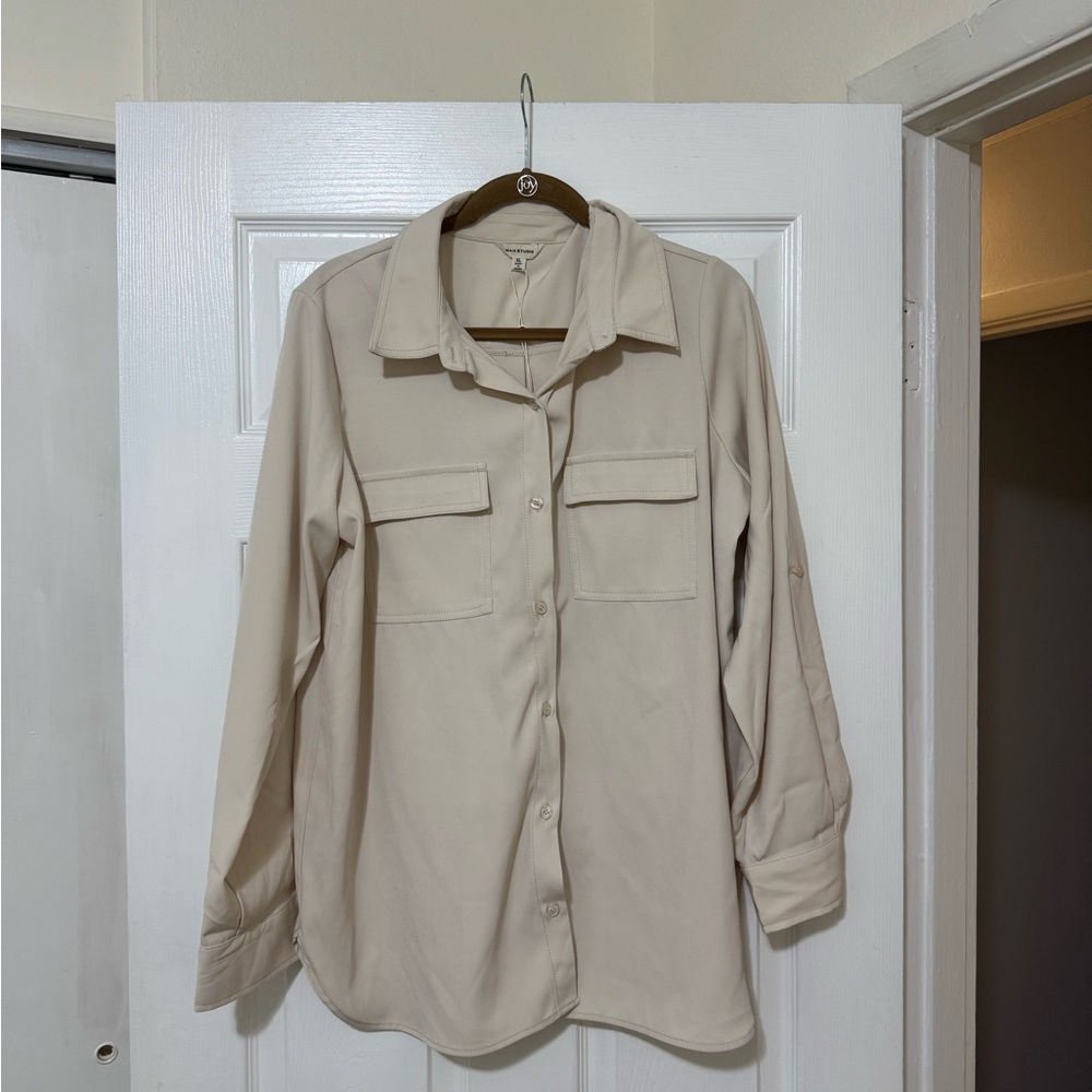 NWT Max Studio Button Down Blouse Size XL